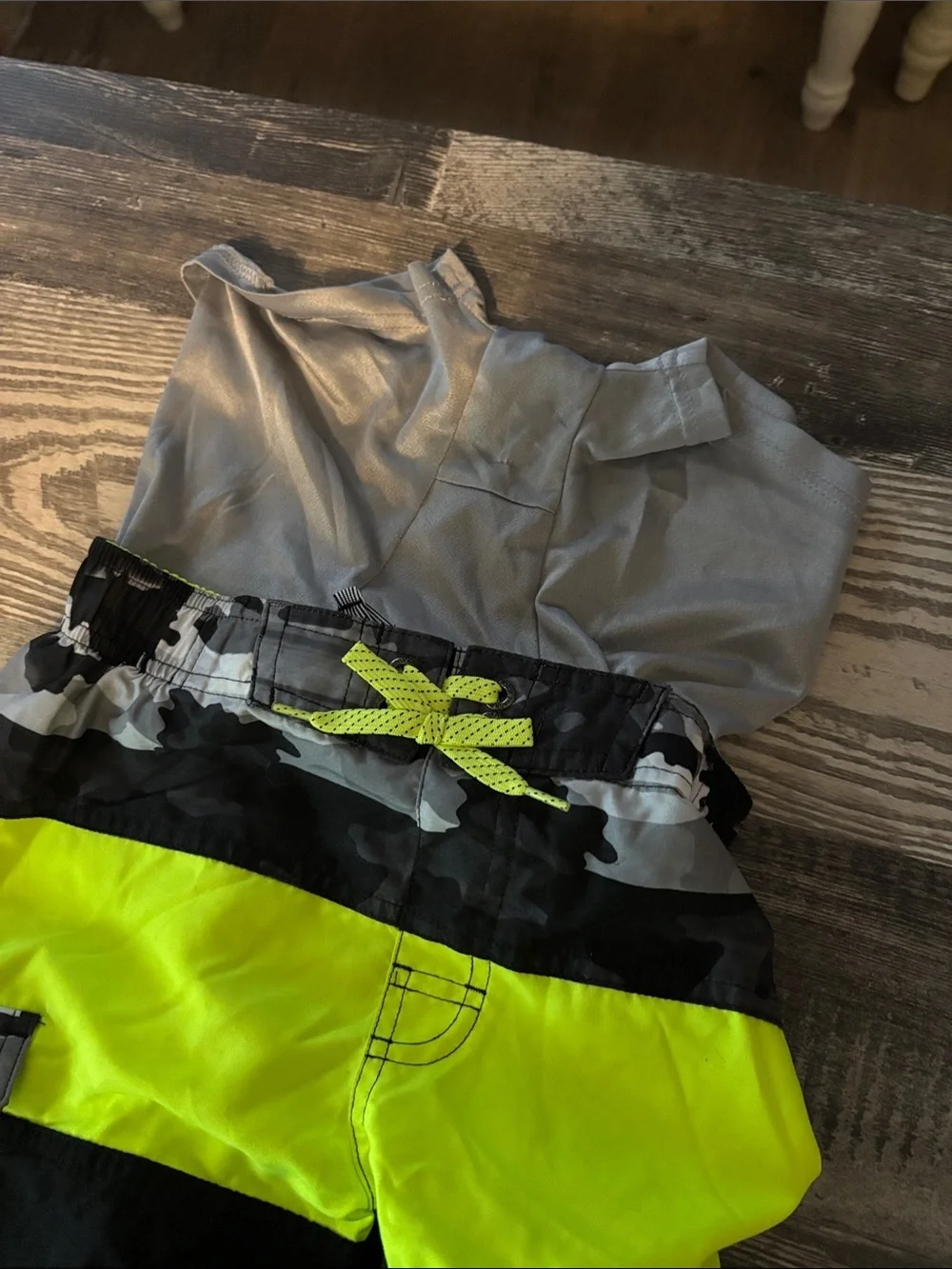ZeroXposur Neon Yellow and Gray Boys Swim Shorts